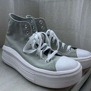 Sage green platform trainer converse